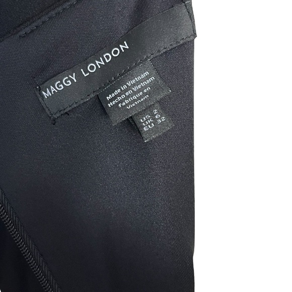 Maggy London Woman Puff Sleeve Sheath Knee Length Dress Black Size 2 #1336 - Picture 7 of 8